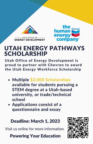 JSD_CTE's tweet photo. Seniors in the @jordandistrict School District, if you are pursuing a STEM degree at a Utah-based university or a Trade or Technical school, go apply for this scholarship right now! Deadline is March 1! #stemeducation #stemdegree #STEMScholarship https://t.co/S09Xk4EbBw