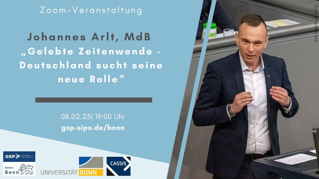 JGSP_Bonn's tweet image. !!Jetzt noch dazuschalten!! 

Diskutiert über die
♦️🇩🇪 Rolle in der #SiPol
♦️Anpassung der @bundeswehrInfo
♦️die #Zeitenwende
♦️ und den Krieg in der #Ukraine

mit @arlt_johannes bei unserer ersten gemeinsamen Verantaltung mit @CASSIS_Bonn!

Anmelden:💻️ t1p.de/zeiten-wende