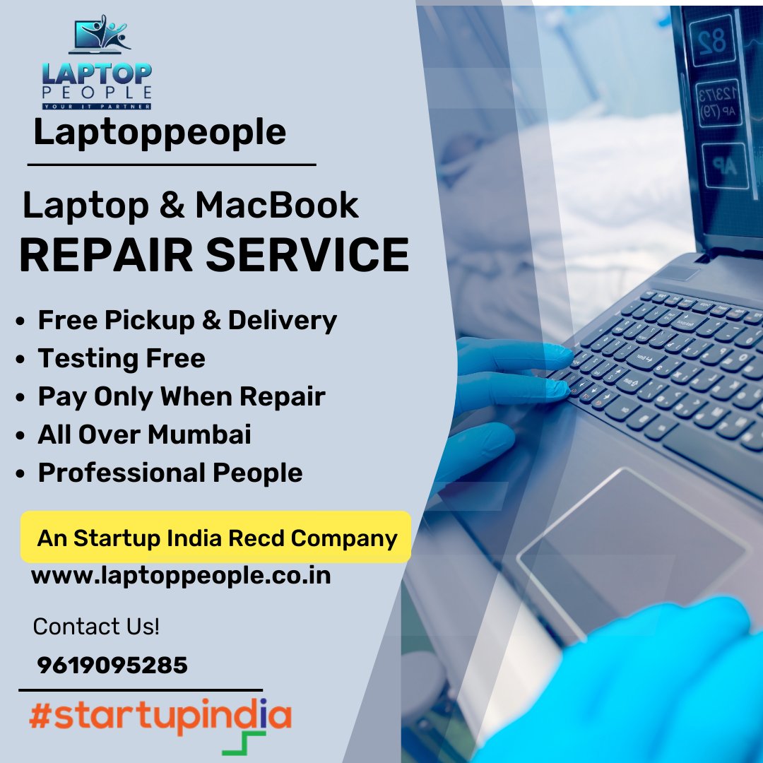 HadiraDigital's tweet image. Laptoppeople is a Mumbai Based DIPP Startup Recognized Company.
Are you facing a problem with your laptop or desktop? 
We have the solution for you. We at Laptoppeople are specialized in everything related to laptops and MacBook's. 
#startupbusiness #Chiplevelrepair  #startup