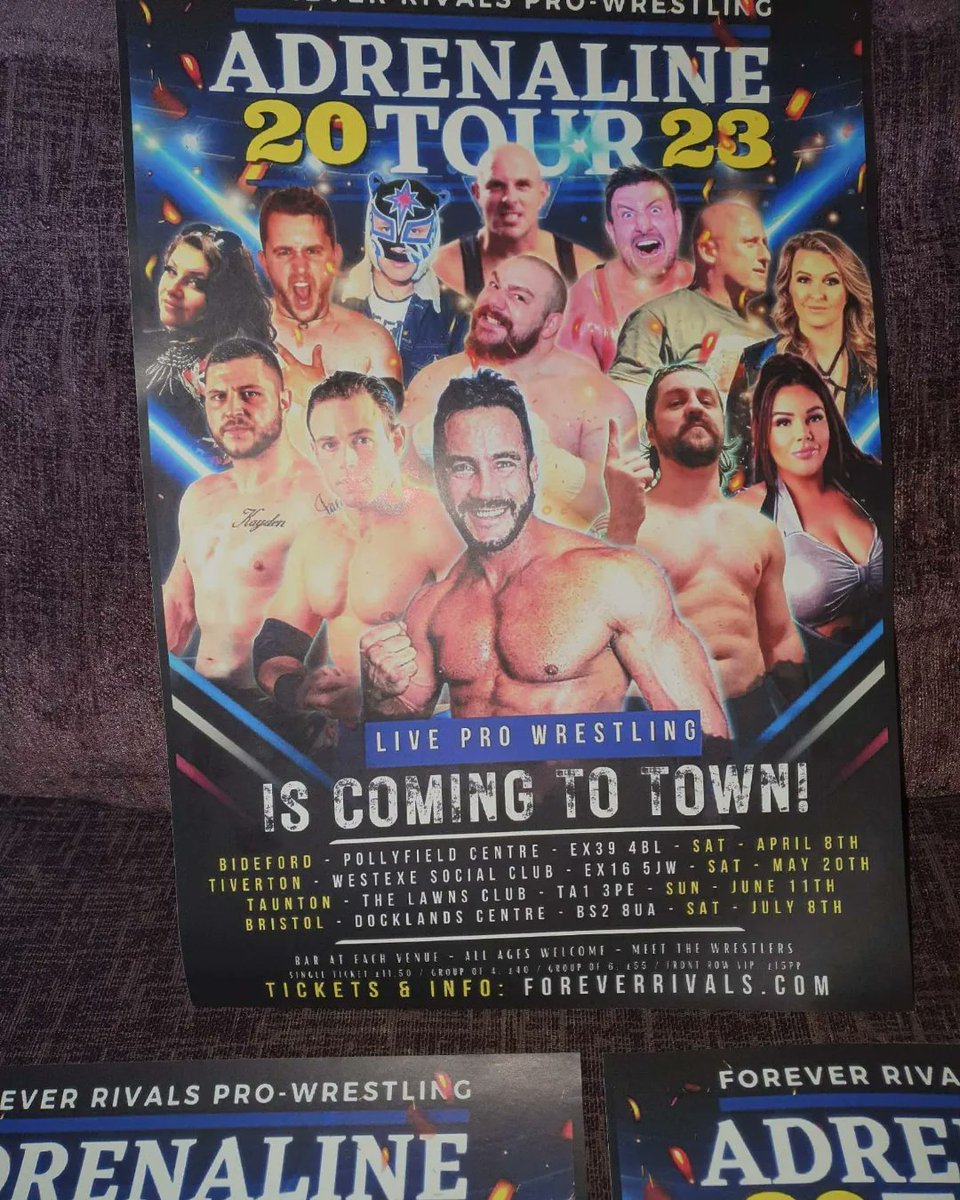 rivals_pro's tweet photo. Really happy with how they turned out.
1000 tour posters will be up everywhere!
.
Tickets &amp; info
https://t.co/ffAxmowrfg
.
.
#wwe #aew

@TheZakZodiac @SlyT_KianFox @Ukjamesmason @nadia_sapphire @Glenasawrus @SlyT_KianFox @Iestyn_Rees @ https://t.co/R1a1zmYgy1