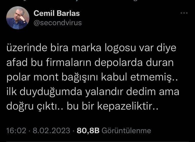 A Haber yorumcusu Cemil Barlas, üzerinde bira marka logosu olduğu için bu firmaların polar ve mont bağışlarının kabul edilmediğini yazdı.