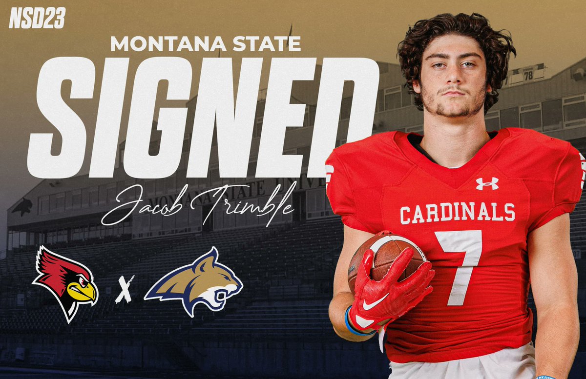 Congratulations to @JacobTrimble7 for signing to @MSUBobcats_FB! We are so excited for you, Trim. The Bobcats are getting a great one! @FWCathletics @FWC_Cardinals #GoCatsGo #bbcg @CoachBGunn