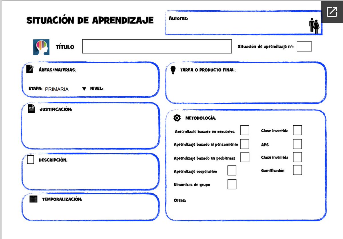 fefemo11's tweet photo. PLANTILLA DISEÑO SITUACIONES DE APRENDIZAJE

Creada una plantilla en formato pdf editable, para crear situaciones de aprendizaje de forma muy cómoda. La puedes descargar desde el blog de Evalua2:

https://t.co/8SZLVD1N4N

Aquí algunas páginas de muestra. https://t.co/91Mx6Nxoea