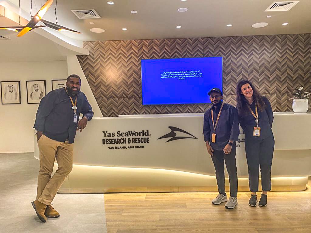 BWaqalevu's tweet photo. So happy to be a part of this journey…UAE’s first ever marine dedicated research and rescue center and first outside the US for SeaWorld opened today! The aquaculture team is gearing up to do some exciting research! 
https://t.co/xscbX0Wokm https://t.co/xWOUUgl9HI
