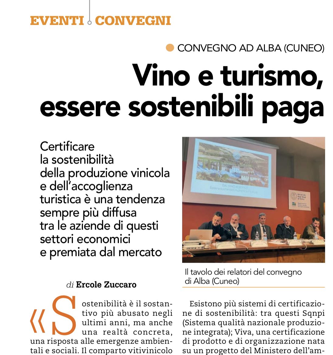 I #vini sostenibili rappresentano l’85% delle tendenze di consumo per le imprese italiane. Il 17% del vino italiano ha ottenuto un certificato di #sostenibilità. Ora si può certificare la sostenibilità dell’accoglienza turistica. Su <a href="/news_LIA/">L'InformatoreAgrario</a> 5/2023 <a href="/Valoritalia/">VALORITALIA</a> <a href="/langhe_vini/">Consorzio Barolo Barbaresco Alba Langhe e Dogliani</a>