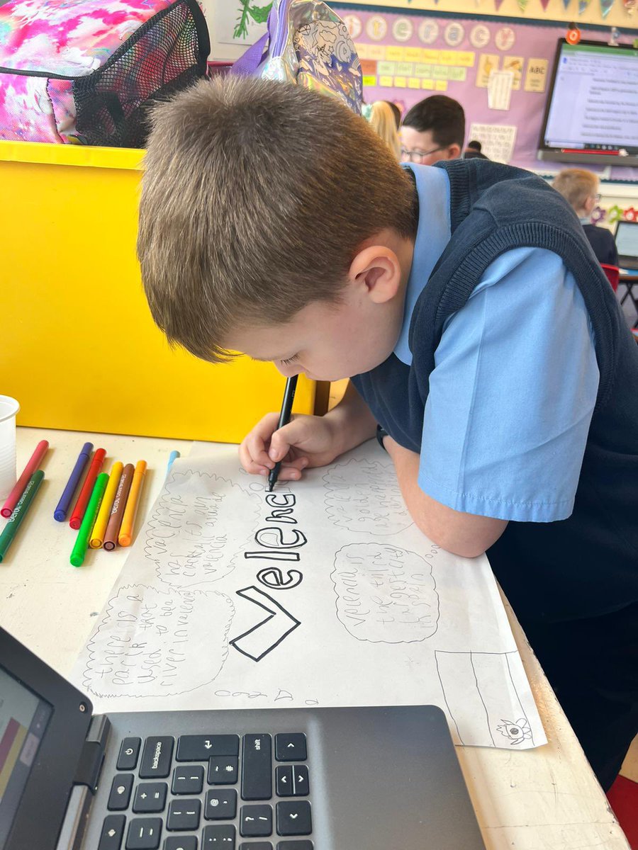 StJosephsWDC's tweet photo. P3 have been learning all about Valencia. Here are some pictures of them doing some research to find facts about the city ☺️ #languagesweek2023 https://t.co/kYk8wBriMR