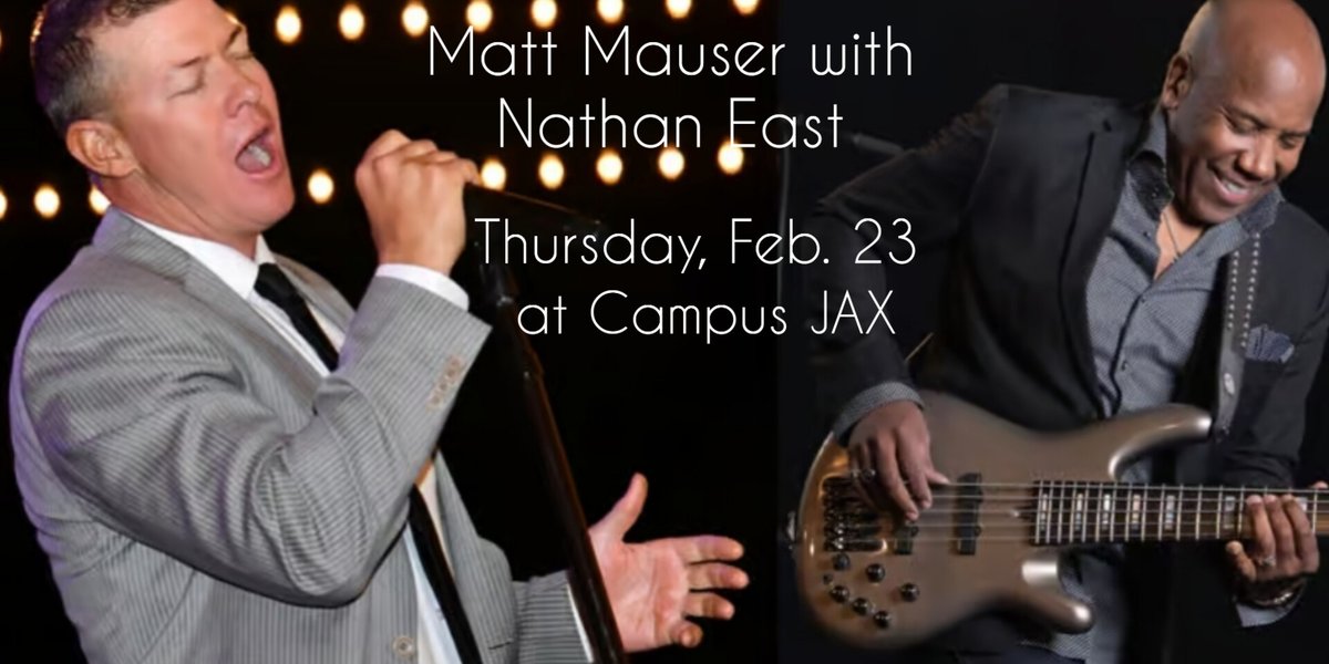 Matt Mauser Official (@mattmauser) on Twitter photo I'll be performing a special show with legendary bass player <a href="/NathanEast/">Nathan East 💎</a> at Campus JAX in Newport Beach, CA, on Feb. 23! It will be an unforgettable night filled with award-winning pop, rock, & jazz hits spanning the past five decades. Grab tickets here: campusjax.com/events/matt-ma… I'll be performing a special show with legendary bass player <a href="/NathanEast/">Nathan East 💎</a> at Campus JAX in Newport Beach, CA, on Feb. 23! It will be an unforgettable night filled with award-winning pop, rock, & jazz hits spanning the past five decades. Grab tickets here: campusjax.com/events/matt-ma…