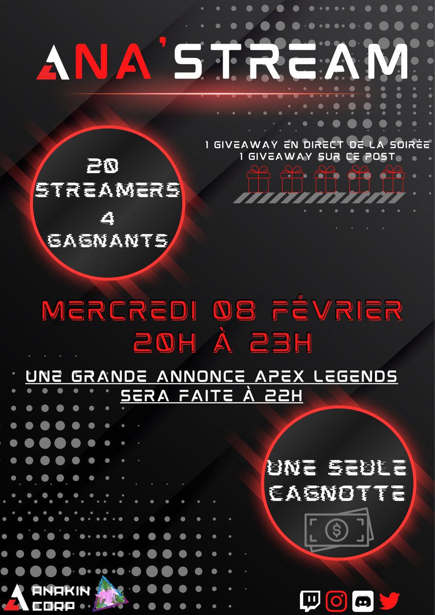 RauzanEsport's tweet photo. #ANASTREAM 

C'est ce soir ! 💪

1er #Giveaway toujours en cours🎁
• RT en citant le Tweet avec le hashtag #ANASTREAM 
• Follow le compte @AnakinCorp 

🍀TAS en fin de soirée 

Chaîne #twitch ↙️
https://t.co/DVW1DlcWoe https://t.co/tuVv1dNObF