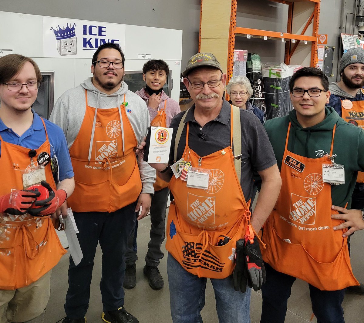 sara_freas7597's tweet photo. Celebrating some Home Depot Anniversaries here @404 Russell, Jon & Marchello all 1 year and Dylan 2 years. Happy Anniversary guys 🎉 #404ROCKS @BobMisner2 @BrookeHD404 @AndrewG01600700 https://t.co/KL8x2Qgbk7