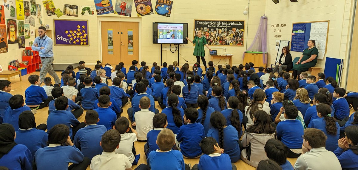 MrCTomlinson1's tweet photo. A sensational assembly for all of KS1 &amp; 2 about their wellbeing hosted by the equally sensational @dippykirst! Great conversation, positive affirmations and openness by all. A truly magnificent afternoon. #WellbeingWednesday #ChildrensMentalHealthWeek @jmatschools @PrimaryFerham https://t.co/vemBYCCbRz