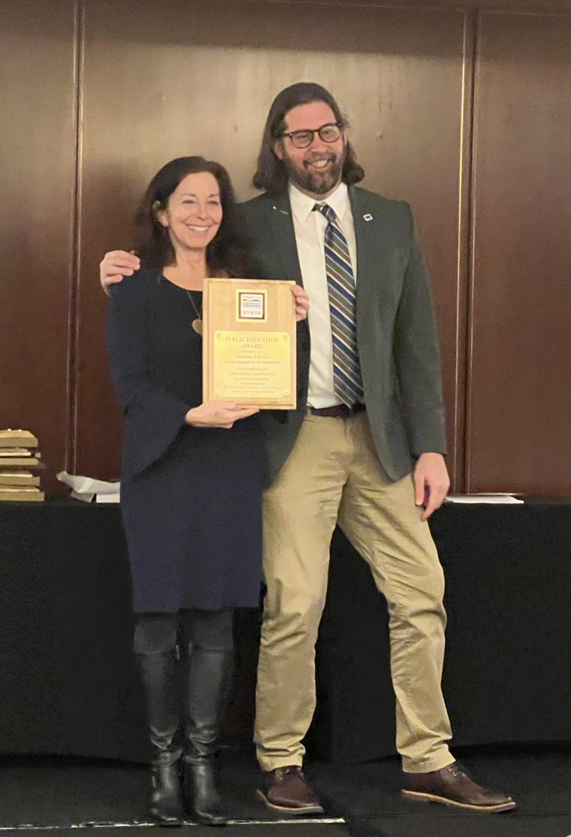 Excited and appreciative of receiving an award from NYWEA today! Thank goodness for the great work of the New York Water Environment Association! @NYWEA #cleanwater