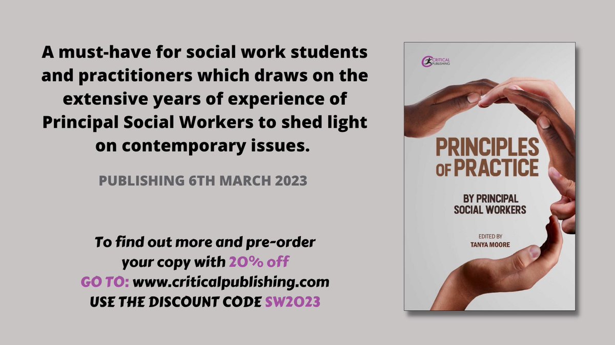 Principles of Practice! A book about contemporary practice issues written by Principal Social Workers 📚😊 Pre-order with discount code here. Proceeds to support the work of our colleagues ⁦<a href="/SocialWorkersWB/">SW Without Borders</a>⁩