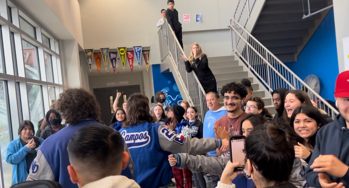 On our way to TMEA! Awesome send-off at New Tech. Thanks, Titans!