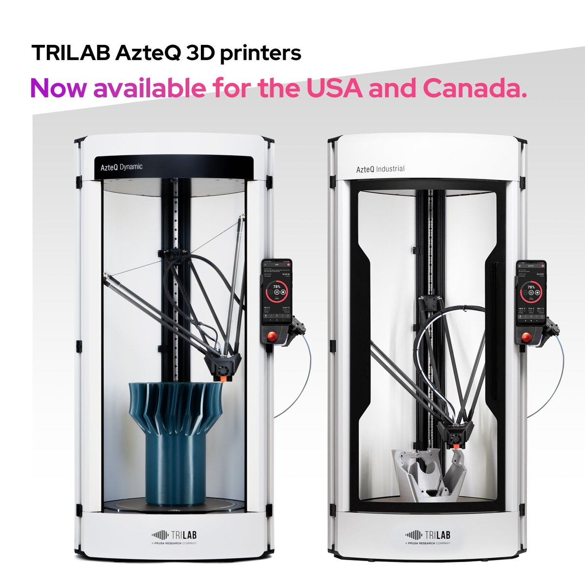Trilab3D's tweet photo. Both TRILAB AzteQ series 3D printers (Industrial and Dynamic) are available for customers in countries with a mains voltage range of 100-120VAC 50/60Hz from February 2023, i.e. USA and Canada.

#3Dprinting #additivemanufacturing #USA #Canada https://t.co/wGf7k94lWU