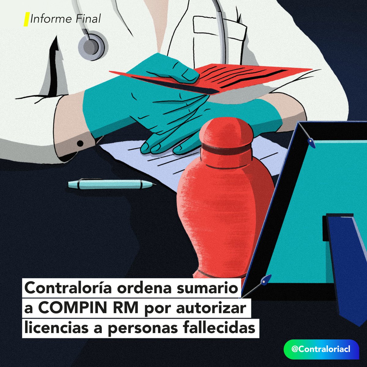 🔴También se determinó que el servicio autorizó hasta 7 licencias por covid-19 a una persona en un mismo día. Además, en más de 10 mil casos se excedió el plazo de pronunciamiento, con hasta 297 días hábiles de demora. Informe se envió a <a href="/FiscaliadeChile/">Fiscalía Nacional</a>
👉bit.ly/40GINiM