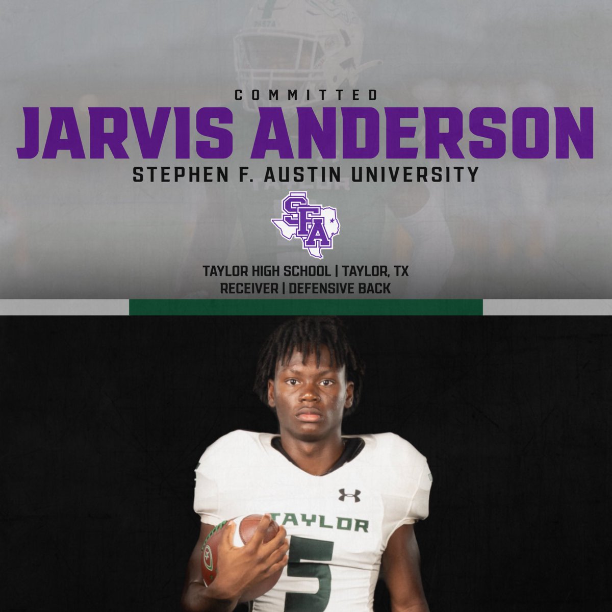Taylor Duck Football (@thsduckftbl) on Twitter photo Congratulations to one of our own, <a href="/JARVISANDER_9/">Jarvis Anderson</a> on signing his National Letter of Intent with SFA today to play football as well as run track. A great representation of #TaylorTough Congratulations to one of our own, <a href="/JARVISANDER_9/">Jarvis Anderson</a> on signing his National Letter of Intent with SFA today to play football as well as run track. A great representation of #TaylorTough