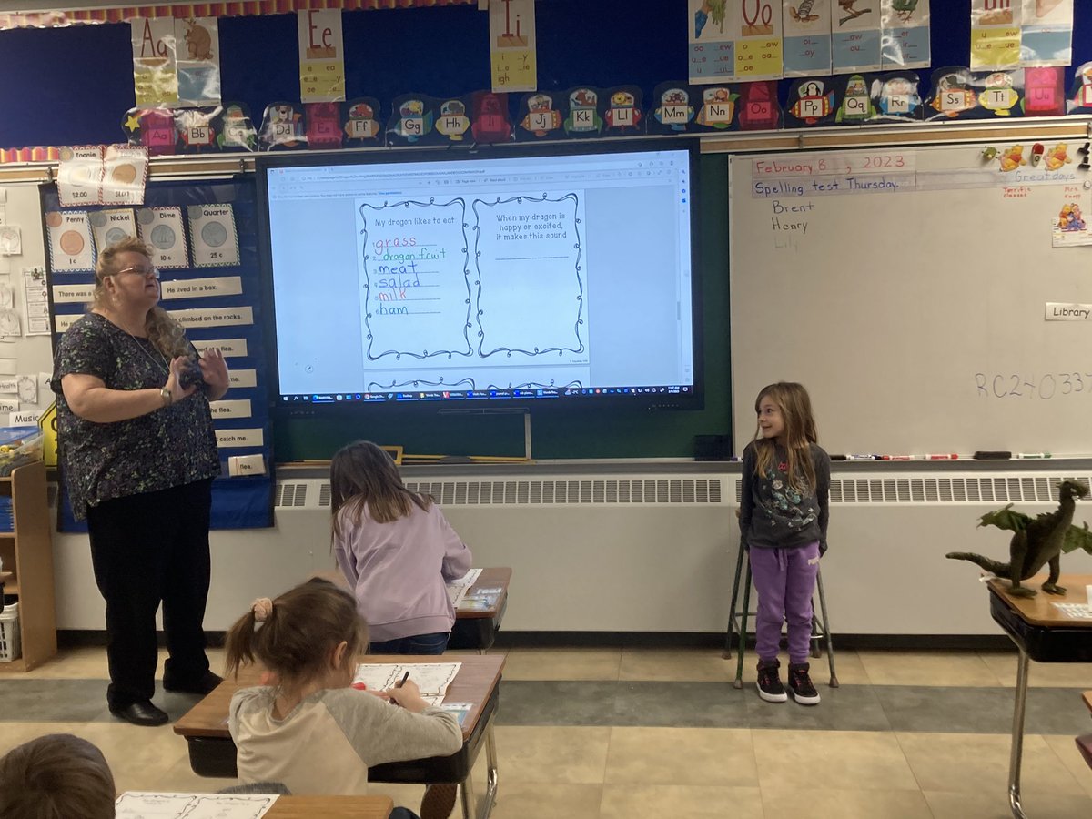 Our AMAZING Gr.2 teacher and students are learning about DRAGONS today while focusing on multiple literacy skills!!! Way to go, Team!!! #QualityTeaching #AXele1 #AXele7 <a href="/WCPS72/">Wolf Creek Schools</a>