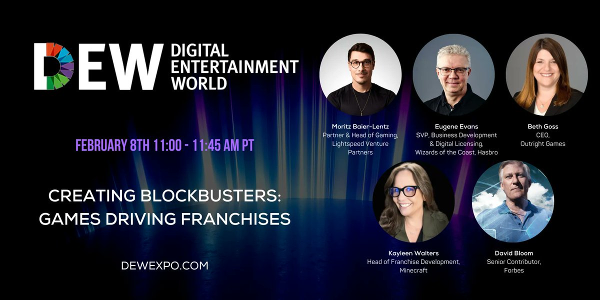 Digital Entertainment World (@dewexpo) on Twitter photo At 11am PT, we're talking about Creating Blockbusters: Games Driving Franchises with <a href="/lightspeedvp/">Lightspeed</a>, @hasbro, <a href="/Outright_Games/">Outright Games</a>, <a href="/Minecraft/">Minecraft</a>, & <a href="/Forbes/">Forbes</a> at #DEW2023. Register now: buff.ly/3jDawzZ At 11am PT, we're talking about Creating Blockbusters: Games Driving Franchises with <a href="/lightspeedvp/">Lightspeed</a>, @hasbro, <a href="/Outright_Games/">Outright Games</a>, <a href="/Minecraft/">Minecraft</a>, & <a href="/Forbes/">Forbes</a> at #DEW2023. Register now: buff.ly/3jDawzZ