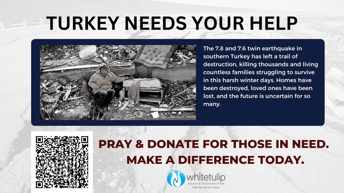 whitetulip_org's tweet image. Join the relief effort for those affected by the #TurkeyEarthquake. Your donation &amp;amp; prayers can bring hope &amp;amp; support to those in need. #SupportTurkey #PrayForTurkey #HopeForTurkey

*Click here to donate: gofund.me/fccf555c