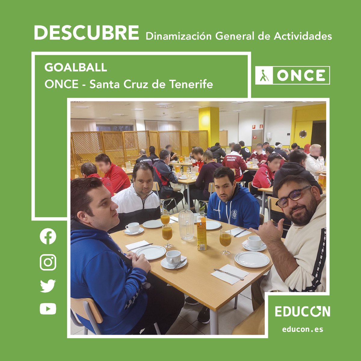 EDUCON_ES's tweet photo. ¡Nuestros chicos del #GOALBALL! Menudo equipazo por #Madrid. Gran competición celebrada por #FEDC, donde tuvimos oportunidad de desarrollar la actividad impartida en #SantaCruzdeTenerife. 
Más info➡️ https://t.co/7DEhJvLQJU https://t.co/pjs22LQpsK