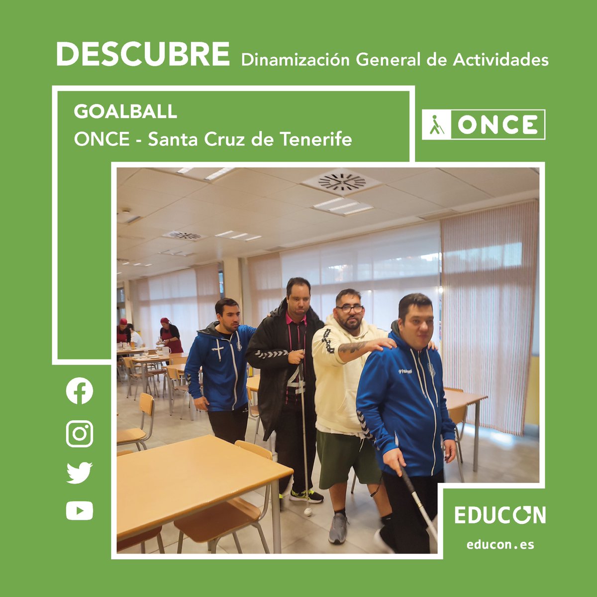 EDUCON_ES's tweet photo. ¡Nuestros chicos del #GOALBALL! Menudo equipazo por #Madrid. Gran competición celebrada por #FEDC, donde tuvimos oportunidad de desarrollar la actividad impartida en #SantaCruzdeTenerife. 
Más info➡️ https://t.co/7DEhJvLQJU https://t.co/pjs22LQpsK