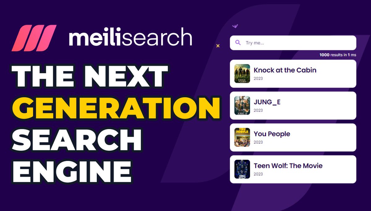 Tyler_Potts_'s tweet photo. Check out @meilisearch! A super awesome and powerful search engine for websites and apps!

Learn more by watching my latest video (link below) https://t.co/7vl0LpDofl