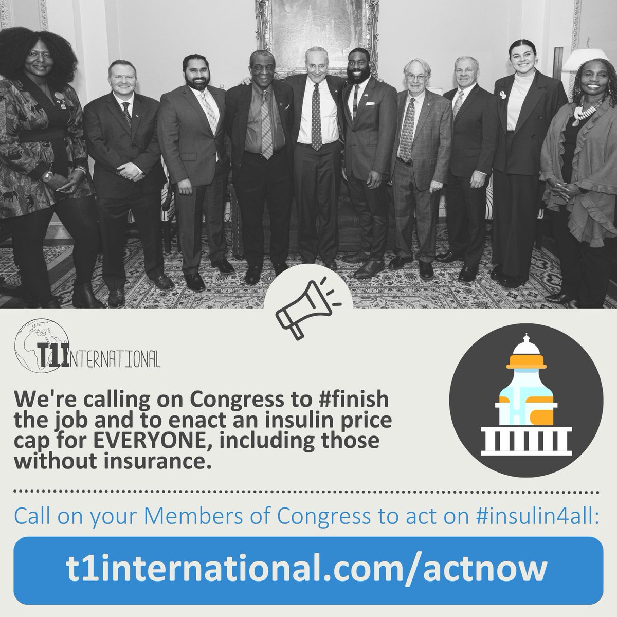 Insulin affordability was a key topic at last night's State of the Union address.

We're calling on Congress to finish the job and to enact an insulin price cap for EVERYONE, including those without insurance. Call on your members of congress to act at: actionnetwork.org/letters/congre…