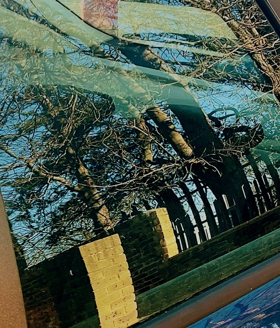 Car window reflection
