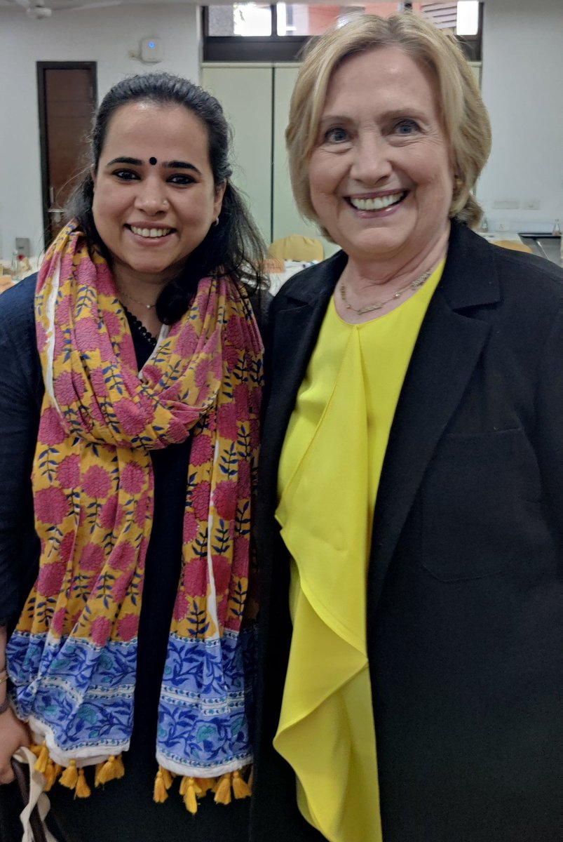 It was an absolute honour to be invited by <a href="/ClintonGlobal/">Clinton Global Initiative</a> India for a roundtable with Secretary <a href="/HillaryClinton/">Hillary Clinton</a> yesterday. Huge respect for her energy, passion and the genuinely deep connect with the communities around Kutchh, through the work by #SEWA on #climate #gender #equity