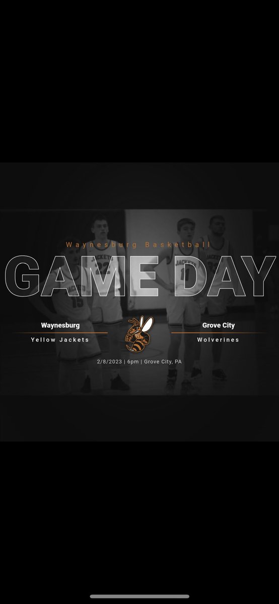 WaynesburgMBB's tweet photo. GAME DAY ‼️

🆚- @GCC_MHoops 
📍- Grove City College
⏰- 6pm
📺- https://t.co/JSa1Gh6IIv
📊- https://t.co/ivbLbBPCny https://t.co/bxldNIs2zT