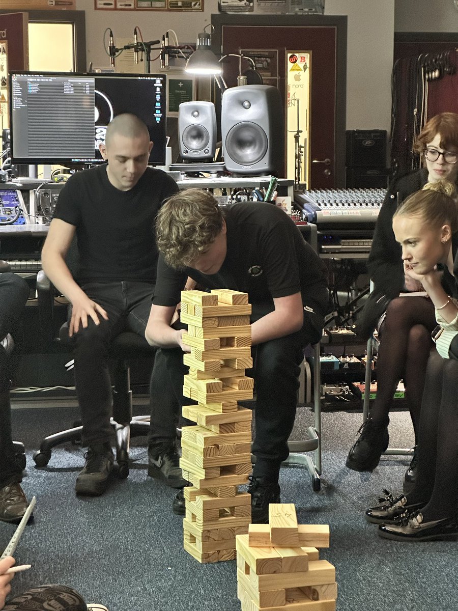 music_greenwood's tweet photo. @Greenwood_Acad Music Tech pupils getting a bit too competitive with their giant Jenga concept revision! Such concentration 🤣 https://t.co/xvneAAVJjs