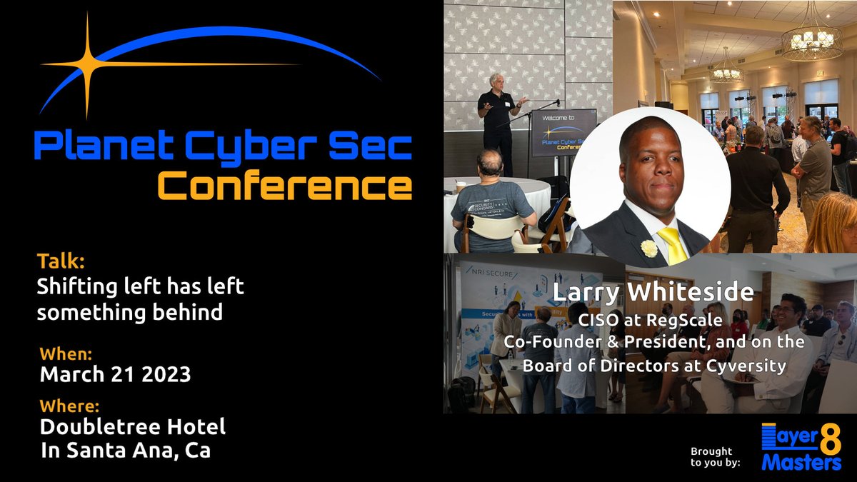 Layer8Masters's tweet image. Join @LarryWhiteside for a thought-provoking talk on the importance of shifting compliance left to enhance our #cybersecurity &amp;amp; #compliance posture. Stay ahead of the game and learn how to create a near real-time view of #securitycontrols.
bit.ly/3Yfzl4i
#PlanetCyberSec
