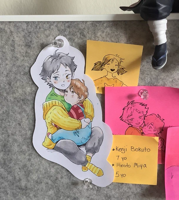 Updated Kenji and Hiroto hug for my board!💕
I made it to replace the old one (on pink sticky note) but couldn't let it go🥹

#BokuAka #atsuhina #hqnextgen 