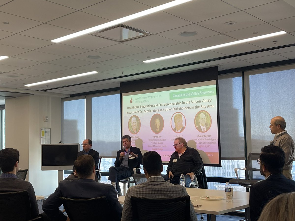 More investment is going into healthcare bc of the pandemic.  There is a convergence happening w tech and healthcare by leveraging data. <a href="/SUBiodesign/">Stanford Biodesign</a> #ParthaRay #CanadaInTheValley Showcase