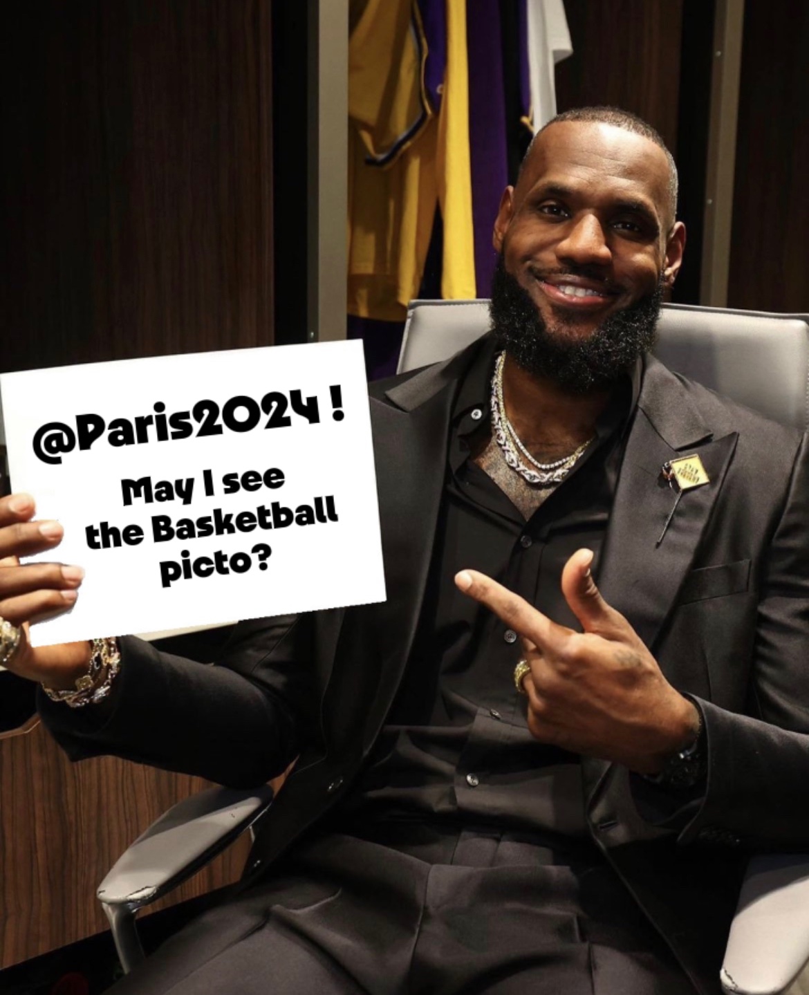 Paris 2024 on X: He just broke record and he is already asking for our  pictos ? Really ??? @KingJames you're AMAZING 😉🏀   / X