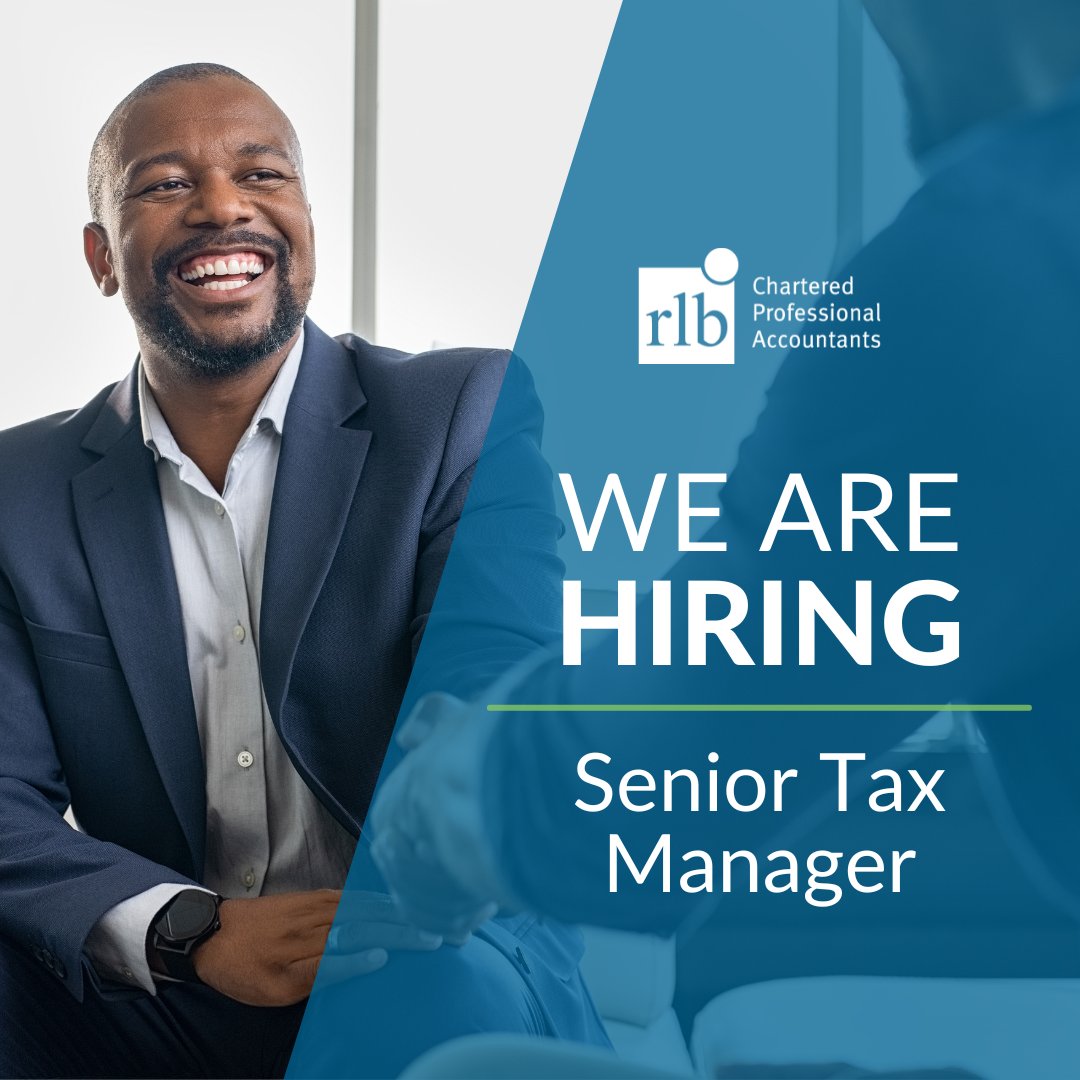 RLBLLP's tweet photo. We're looking for a people and client-focused Senior Tax Manager to join our tax team! This is an excellent opportunity for anyone  looking to progress in their career in a high-growth public accounting environment. Learn more: https://t.co/f2WHbK1o68

#RLBisAwesome #PeopleCount https://t.co/5dQ829h0u0