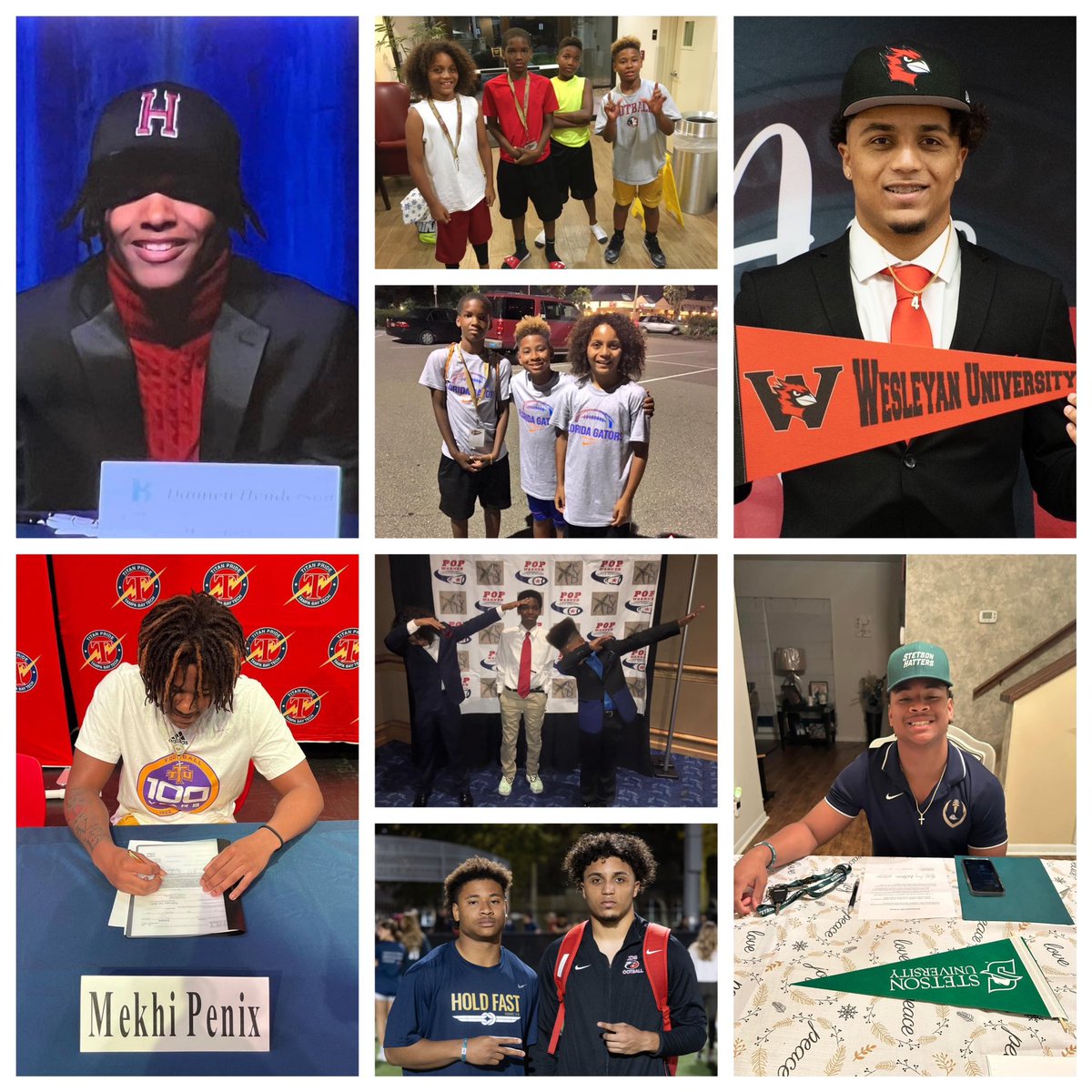 JJBattle_'s tweet photo. From @FYDPopWarner Academic Scholars to the First @unsignedpreps Youth College Bus Tour roommates at age 11 to today. Dream it. Believe it. Achieve it. #UpFam @damien22_ @BryceBattle_ @MekhiPenix @Christoff_7 https://t.co/kFVJlWeLrC