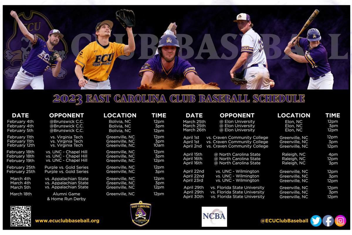 ECUClubBaseball's tweet image. Your Pirates 2023 Schedule!!
#revengetour