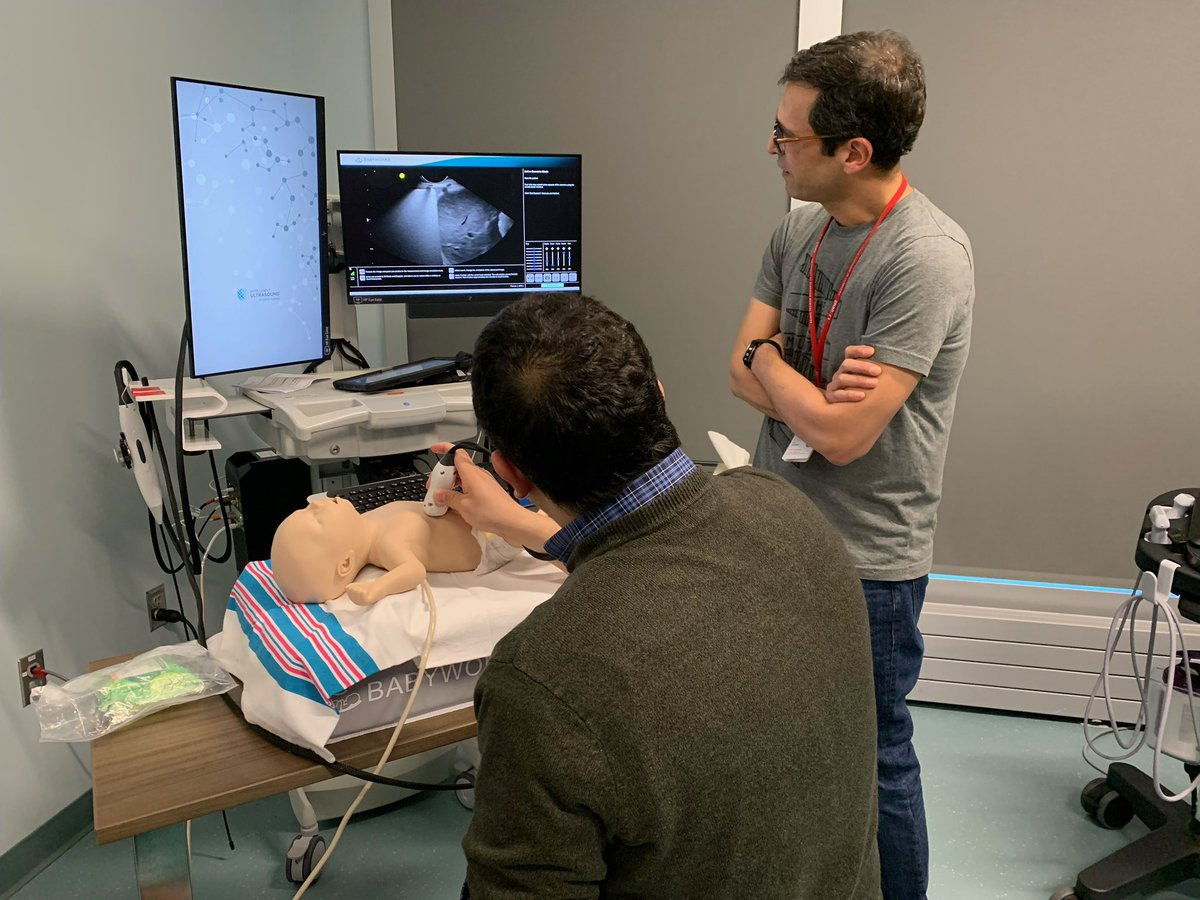 Our NICU fellows, NP and faculty working with Babyworks ultrasound machine @UNMC_iEXCEL. #neopocus @ZahiZeidan @DSofferMD