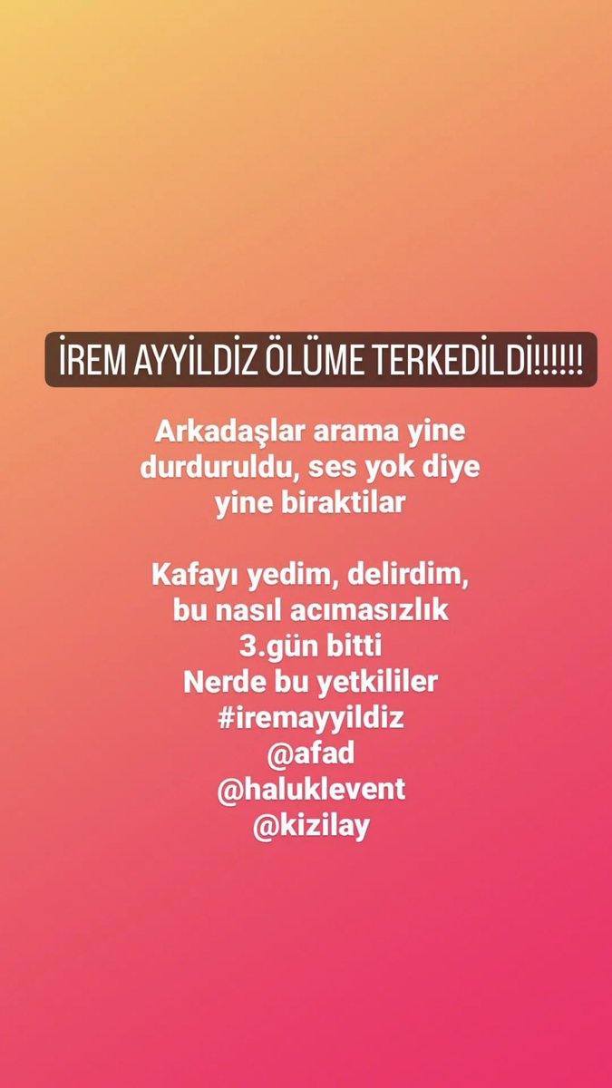 slnozun's tweet photo. İREMİ ÖLÜME TERK ETMEYİN

KAHRAMANMARAŞ DULKADİROĞLU İLÇESİ ASLAN BEY MAHALLESİ 7061 SOKAK GÜNEŞLİ KOCABAŞ SİTESİ #iremayyıldız https://t.co/X6Z8Nu2lF2