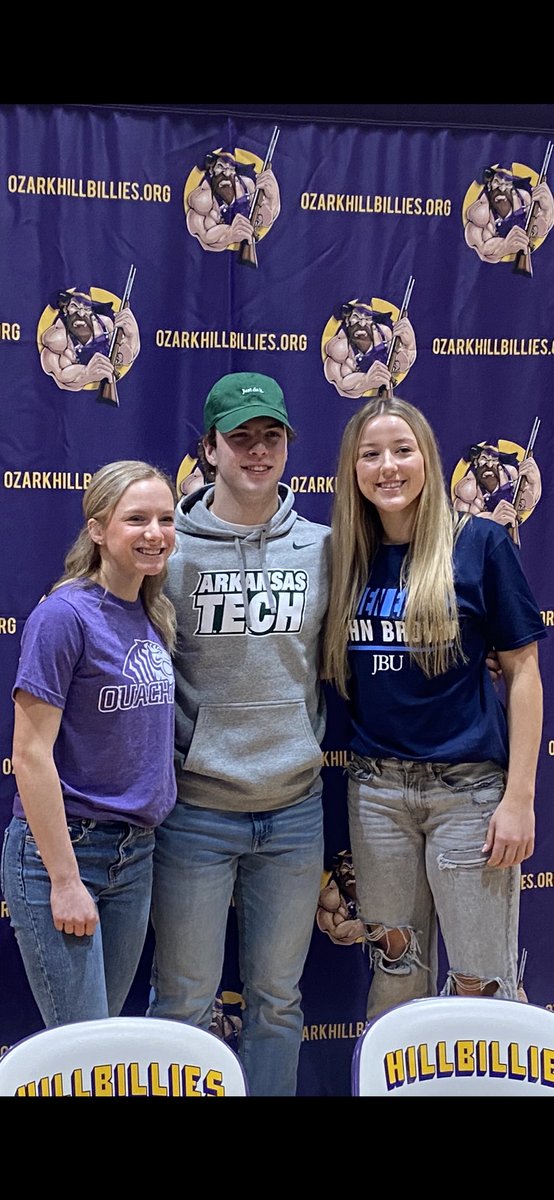 Congrats to Eli Masingale for signing with Arkansas Tech to play football. Congrats to Anna Woolsey for signing with Ouachita Baptist to run track. Congrats to Briley Burns for signing with John Brown University to play basketball. All three athletes are also Valedictorians.