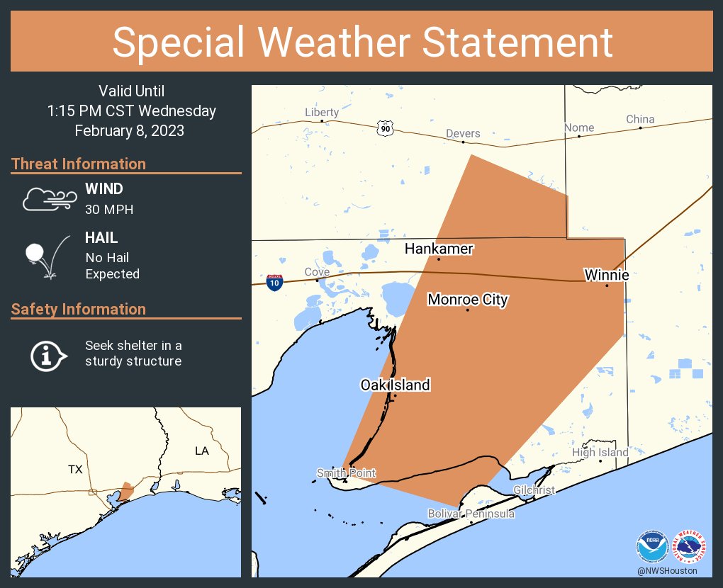 The on Twitter "RT NWSHouston A special weather statement has