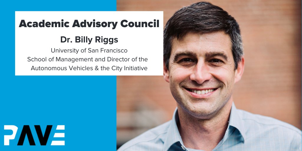 PAVE welcomes the newest member of our Academic Advisory Council, Dr. @billyriggs, Director of the Autonomous Vehicles & the City Initiative at @usfca. We asked Dr. Riggs about his work and how it aligns with public education and AVs.  

Read more: pavecampaign.org/dr-billy-riggs/