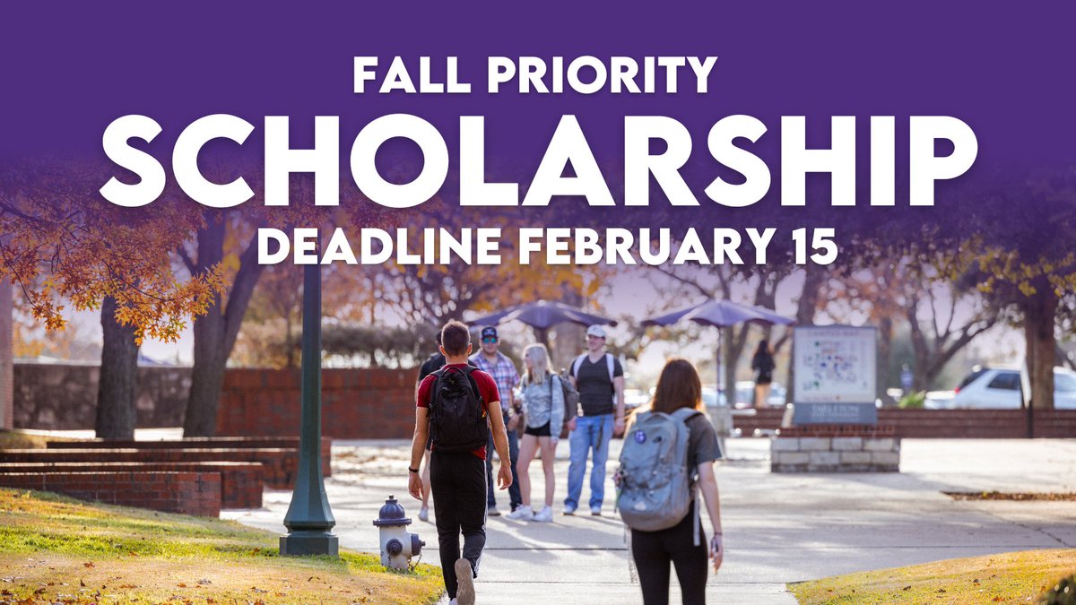 The fall priority deadline for Tarleton scholarships is February 15. Submit your General Scholarship Application to be considered for over 600 college scholarships.

Learn more: tarleton.edu/scholarships/