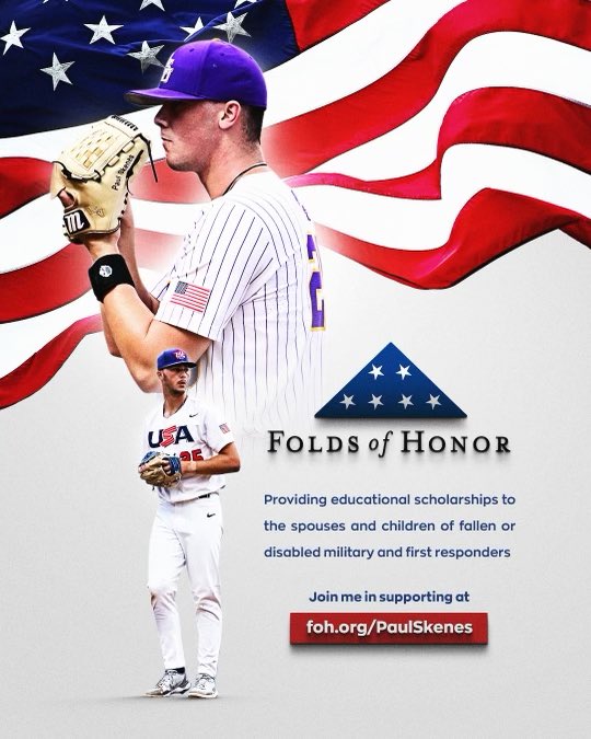LSU fans! Join me this season as I support Folds of Honor in providing scholarships to the spouses and children of American heroes. We owe a debt to those who protect our freedom and families.
