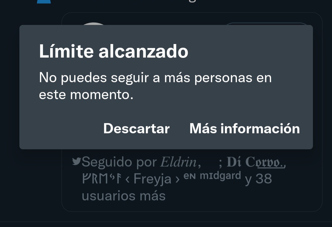 | ¿Es esto una broma? Vuelvo a la cuenta y no me deja seguir a nadie.