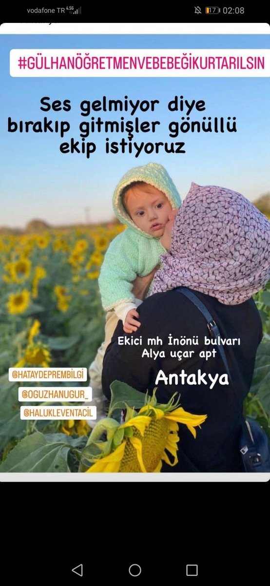 c_eryaz's tweet photo. @ahbap HALA ENKAZ ALTINDALAR,TEYİTLİ
Yeterli çalışma ve arama kurtarma ekibi yok,iş makinesi desteğine ihtiyacımız var.Lütfen yardim edin!
Hatay/Antakya
Ekinci mahallesi, İnönü bulvarı No:128, Alya uçar apartmanı kat 2 daire6 
Gülhan Altan/Bekir Altan/Buğra han Altan(bebek)@haluklevent https://t.co/JQfnDQRmSg