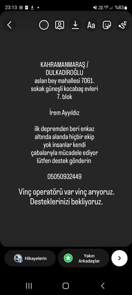 AktarSelin's tweet photo. @haluklevent @DepremDairesi @AFADBaskanlik @BabalaTv @OguzhanUgur Öğrencilerimiz hala enkaz altında #yardımıhızlandır #depremsondakika #birebirdayanisma #hatayiskenderun #gaziantepdeprem https://t.co/OT6QB19H9u