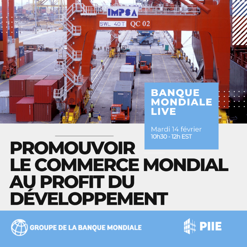 Banquemondiale's tweet photo. Dans un contexte de tensions géopolitiques croissantes, les grandes économies érigent des barrières au #commerce international et à l’investissement étranger. 

➡️ Quelles perspectives s’ouvrent aux pays en développement ? 

📅 Rejoignez-nous en direct le 14/02 #TradeForGrowth