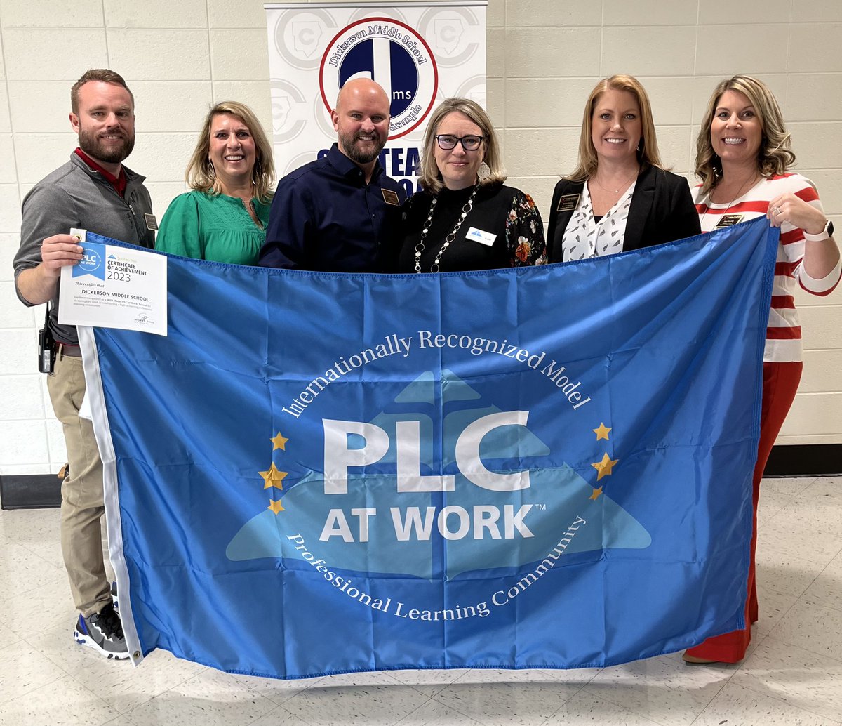 We loved being visited today by Solution Tree’s Kim Graves and her presentation of Dickerson’s PLC at Work Model School flag and certificate!  <a href="/kgravesland/">Kim Graves</a> <a href="/SolutionTree/">Solution Tree</a> <a href="/CobbSchools/">Cobb County Schools</a>